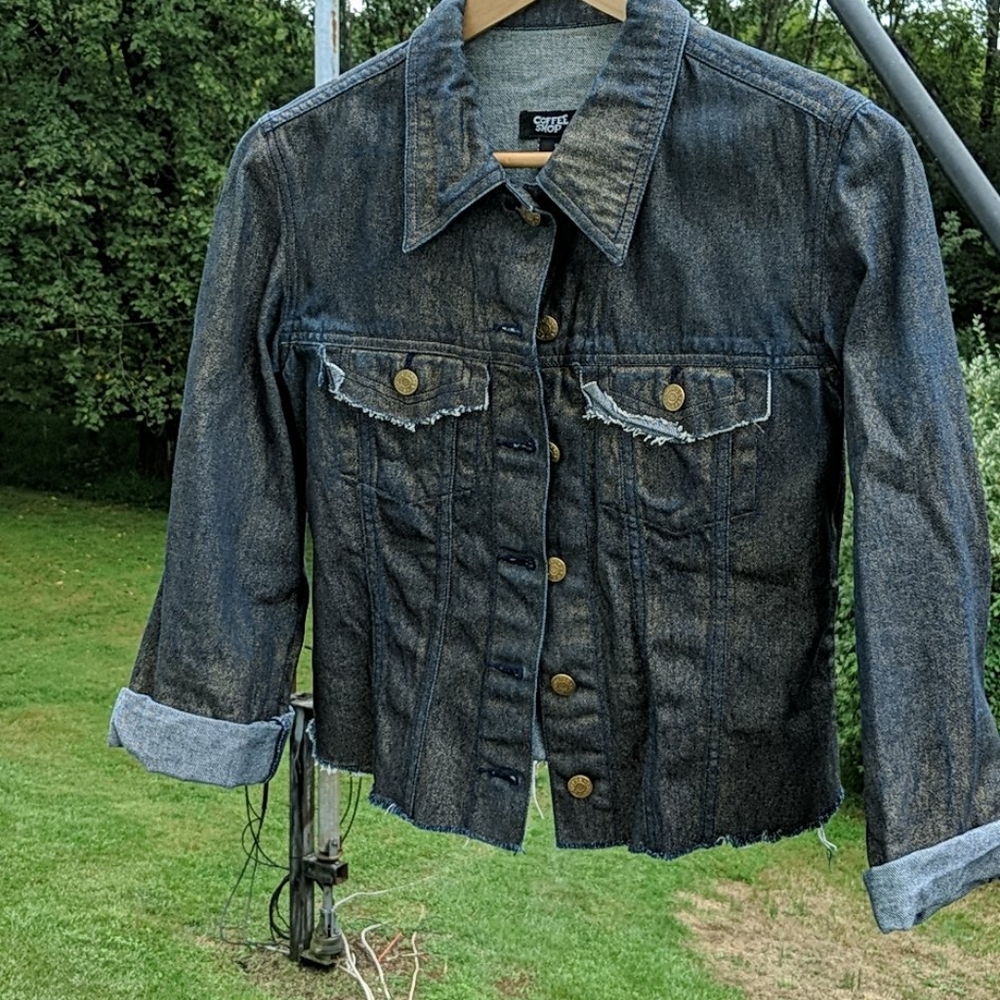 7 for $21 / Coffee Shop Gold Denim Jacket